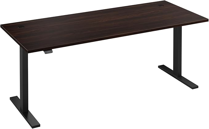 Bush Business Furniture 72-inch Electric Height Adjustable Standing Desk, Ergonomic Sit-Stand Computer Table for Home and Professional Office, Move 60 Series, Black Walnut with Black Base