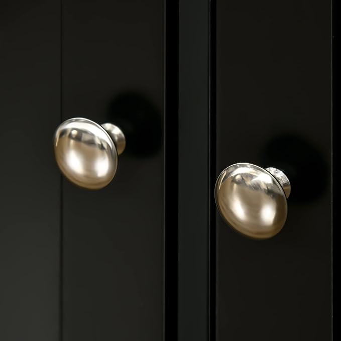 HOMCOM Sideboard with Solid Wood Countertop, Modern Kitchen Storage Cabinet, Coffee Bar Cabinet with 3 Drawers, Doors and Adjustable Shelf, Black