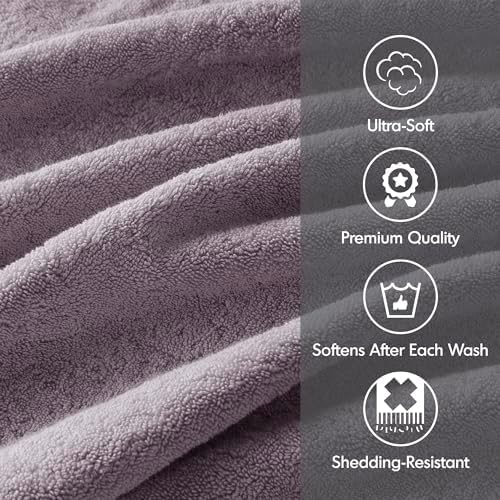 Madison Park 800GSM Bathroom Towel Set of 8 100% Cotton Bath Towel Set for Bathroom Luxurious Highly Absorbent 2 Bath Towels 2 Hand Towels 4 Washcloths Quick Dry Spa Quality Light Purple