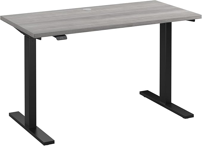Bush Business Furniture 48-inch Electric Height Adjustable Standing Desk, Ergonomic Sit-Stand Computer Table for Home and Professional Office, Move 60 Series, Platinum Gray with Black Base