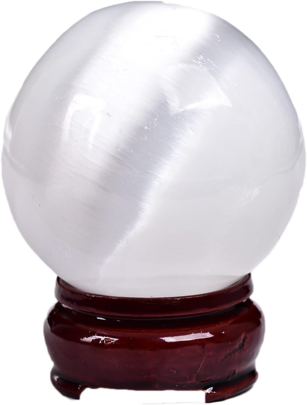 JIC Gem 1pcs 4.5" White Selenite Crystal Ball for Meditation、Fengshui、Home Decors Healing Crystal Ball