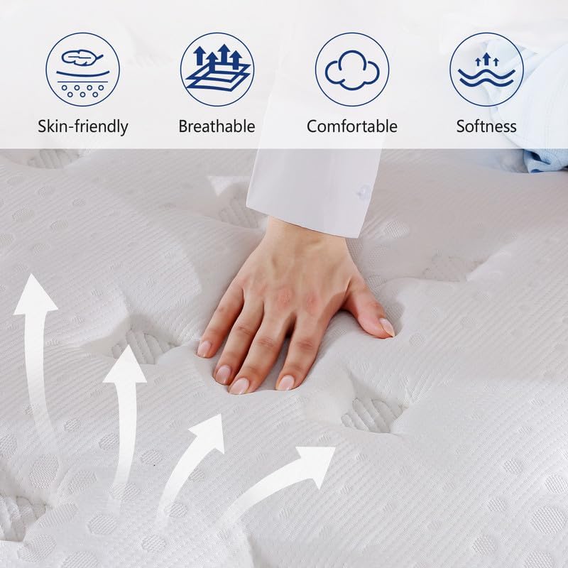 Hycean Twin Size Mattress, 10 Inch Hybrid Memory Foam Twin Mattress in a Box, Pressure Relief, Medium Firm, CertiPUR-US