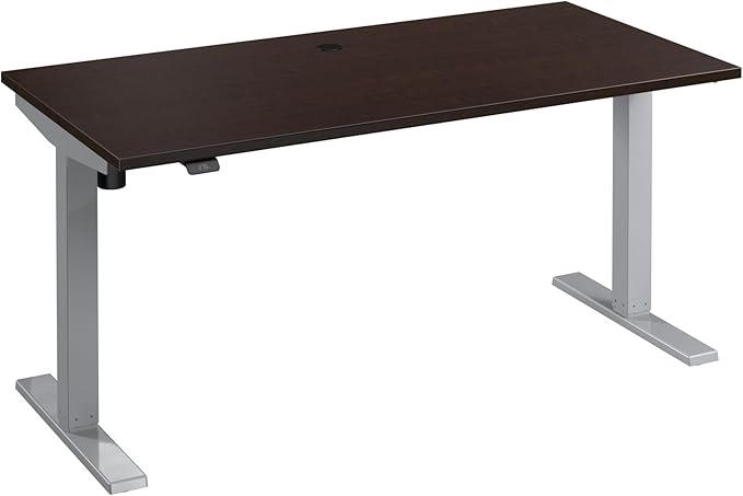 Bush Business Furniture 60-inch Electric Height Adjustable Standing Desk, Ergonomic Sit-Stand Computer Table for Home and Professional Office, Move 40 Series, Mocha Cherry with Metallic Gray Base