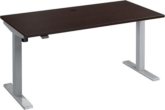 Bush Business Furniture 60-inch Electric Height Adjustable Standing Desk, Ergonomic Sit-Stand Computer Table for Home and Professional Office, Move 40 Series, Mocha Cherry with Metallic Gray Base
