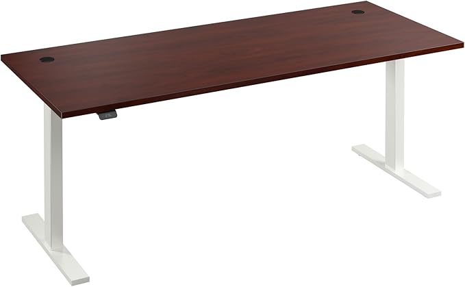 Bush Business Furniture 72-inch Electric Height Adjustable Standing Desk, Ergonomic Sit-Stand Computer Table for Home and Professional Office, Move 60 Series, Hansen Cherry with White Base