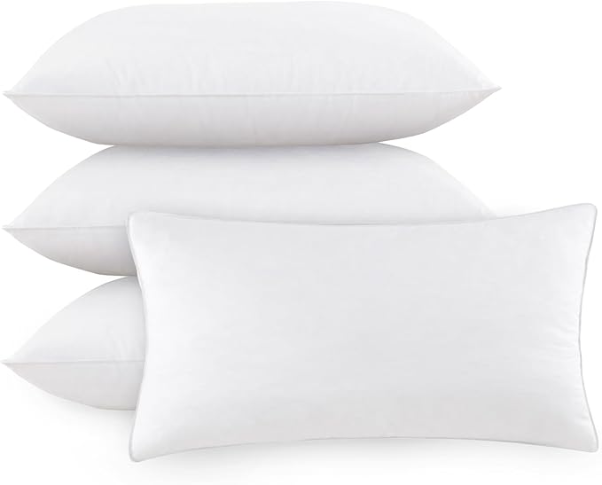 12"x20" Pillow Inserts Soft Feather Pillow Set of 4 Indoor Decorative Sofa Down Pillows Bed Pillows Couch Pillow