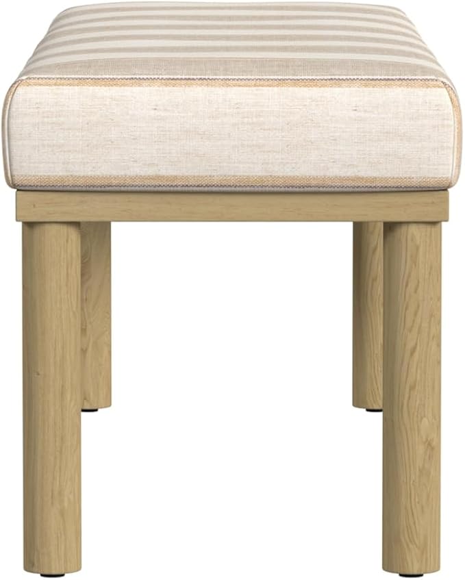 HomePop Oslo Decorative Bench -Wide Tan Stripe