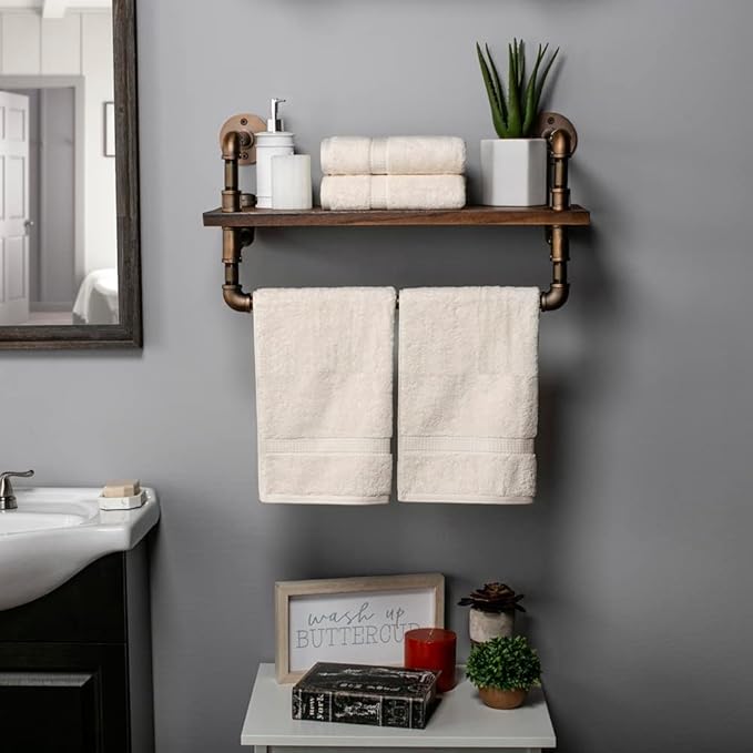 Superior Egyptian Cotton Pile Hand Towel Set of 4, Ultra Soft Luxury Towels, Thick Plush Essentials, Absorbent Heavyweight, Guest Bath, Hotel, Spa, Home Bathroom, Shower Basics, Cream