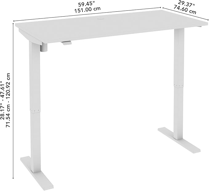 Bush Business Furniture 60-inch Electric Height Adjustable Standing Desk, Ergonomic Sit-Stand Computer Table for Home and Professional Office, Move 40 Series, Black Walnut with Black Base