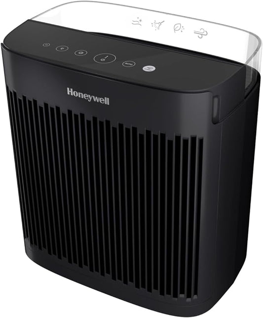 Honeywell Allergen Plus HEPA Air Purifier for Home, Large Rooms up to 900 Ft², Turbo Clean, HEPA Filter Reduces Allergens, Dust, Pollen, Pet Dander, All Smoke Types, Odors, Black, HPA5100B