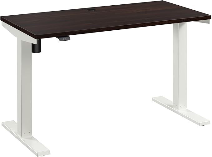 Bush Business Furniture 48-inch Electric Height Adjustable Standing Desk, Ergonomic Sit-Stand Computer Table for Home and Professional Office, Move 40 Series, Black Walnut with White Base