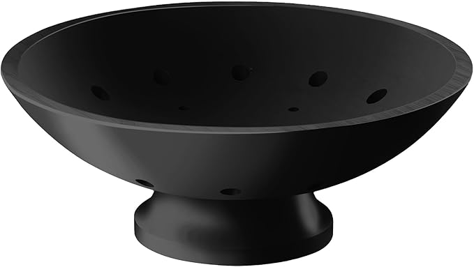 Black Wooden Fruit Bowl - Large Decorative Pedestal Bowl for Kitchen Counter & Dining Table Centerpiece, Modern Bamboo Serving Bowl for Fruits, Salads, Snacks, Keys, Bread, Entryway or Home Decor Gift