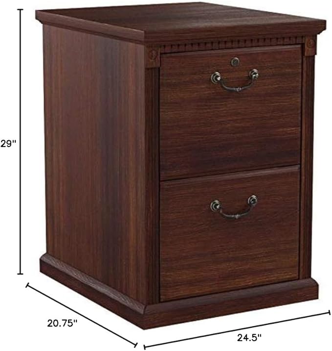 Martin Furniture Huntington Oxford 2 Drawer File Cabinet, Burnish - Fully Assembled