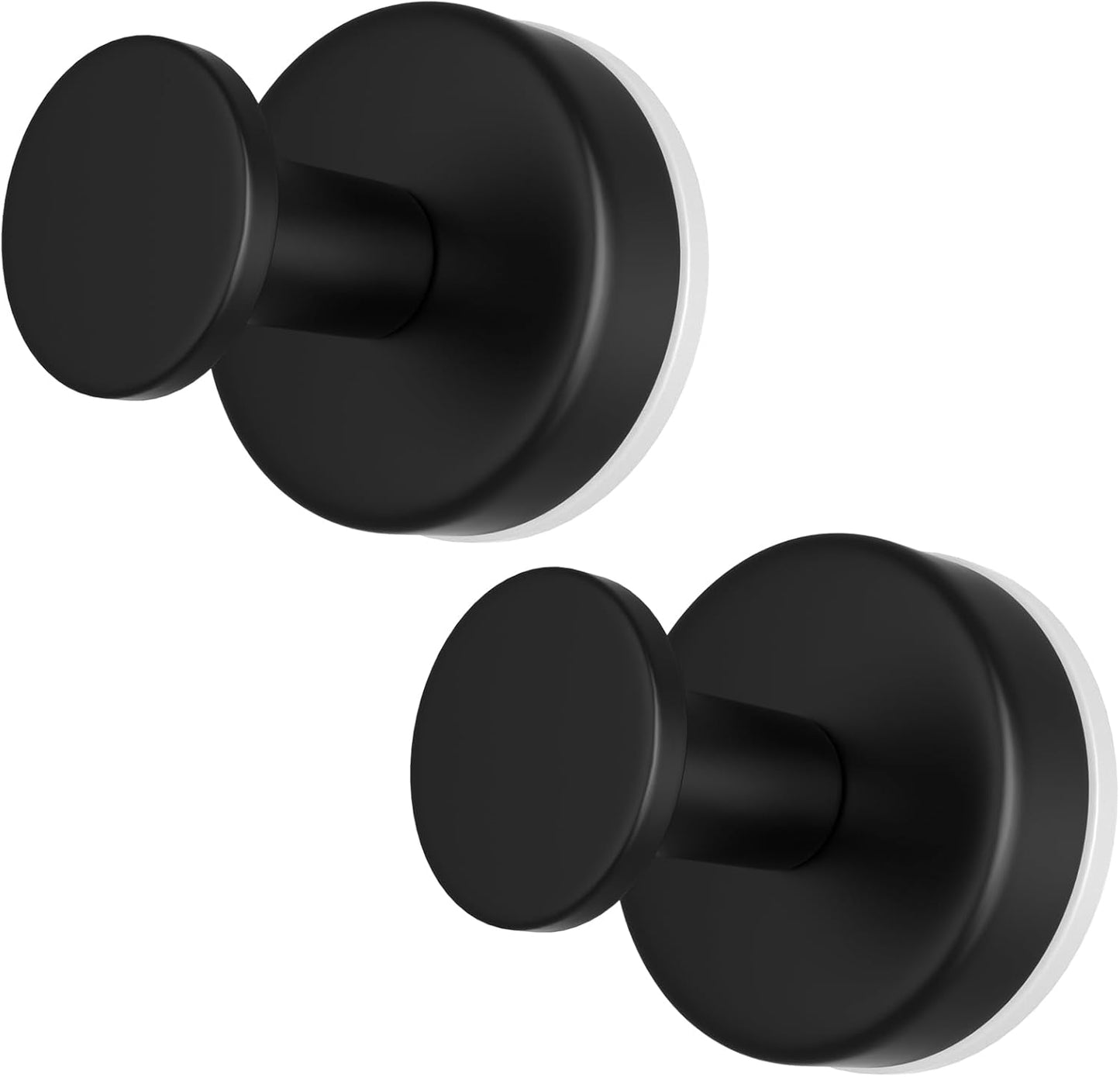 Suction Cup Hooks for Shower, Towel Hooks for Hanging Towels, Robes, Bath Balls, Stainless Steel Shower Hooks for Bathroom Wall, Glass Door, Kitchen, Mirror, Tile (2 Pack，Black)