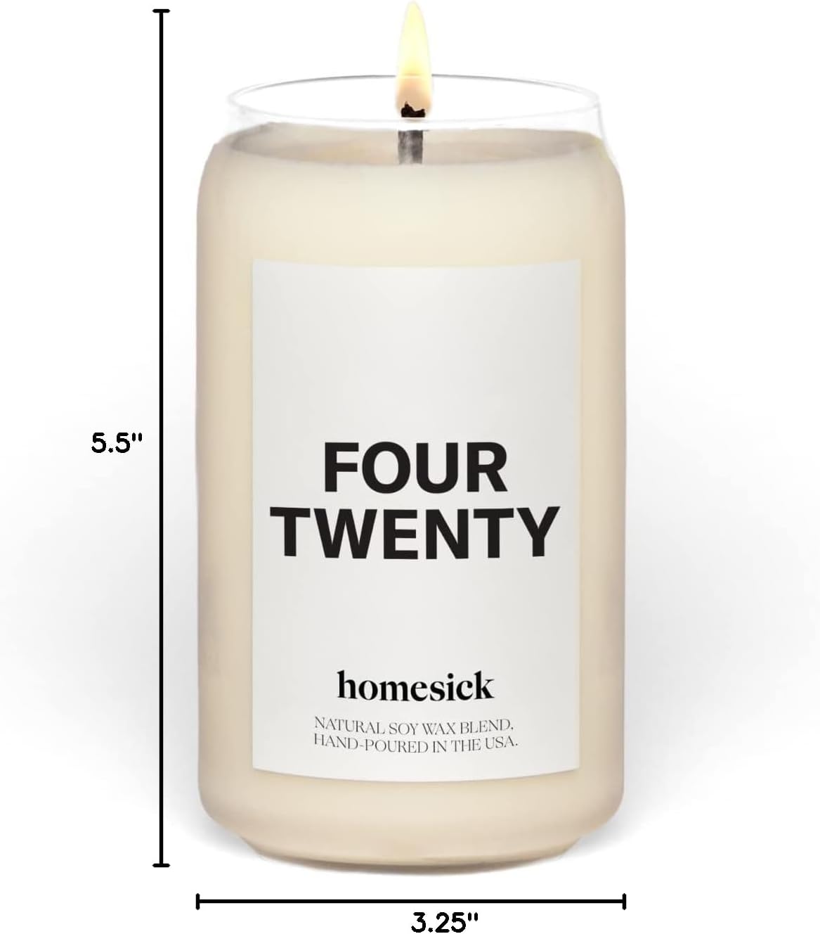 Homesick Scented Candles for Home (Four Twenty) - 13.75 oz Long-Lasting Natural Soy Wax Blend Jar Candle Gifts for Women & Men for All Occasions, 60-80 Hours Burn Time - Notes of Bergamot & Sandalwood