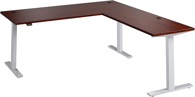 Bush Business Furniture 72-inch Height Adjustable L Shaped Standing Desk, Electric Sit-Stand Corner Computer Table, Ergonomic Office, Move 60 Series, Hansen Cherry with Metallic Gray Base