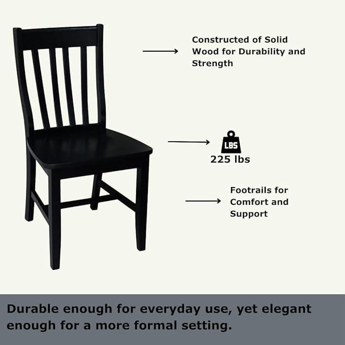 International Concepts Pair of Schoolhouse Chairs Black