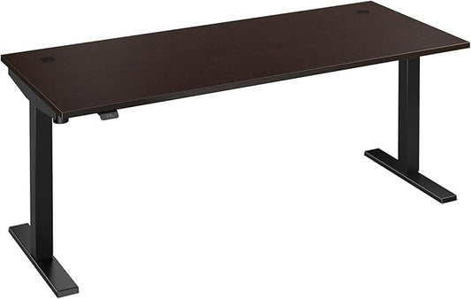 Bush Business Furniture 72-inch Electric Height Adjustable Standing Desk, Ergonomic Sit-Stand Computer Table for Home and Professional Office, Move 40 Series, Mocha Cherry with Black Base