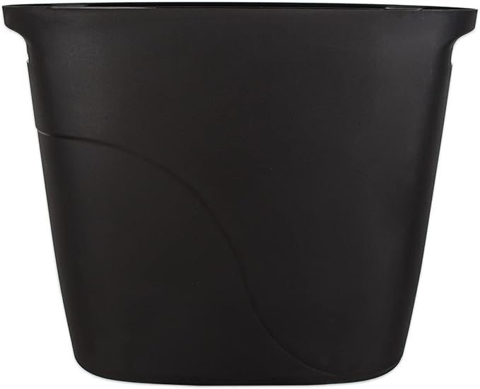 JiatuA Plastic Small Trash Can Slim Waste Basket with Handles 3.2 Gallon Narrow Garbage Container Bin for Bathroom, Bedroom, Kitchen, Home Office Under Desk, Dorm, Laundry Room, Kids Roomm, Black
