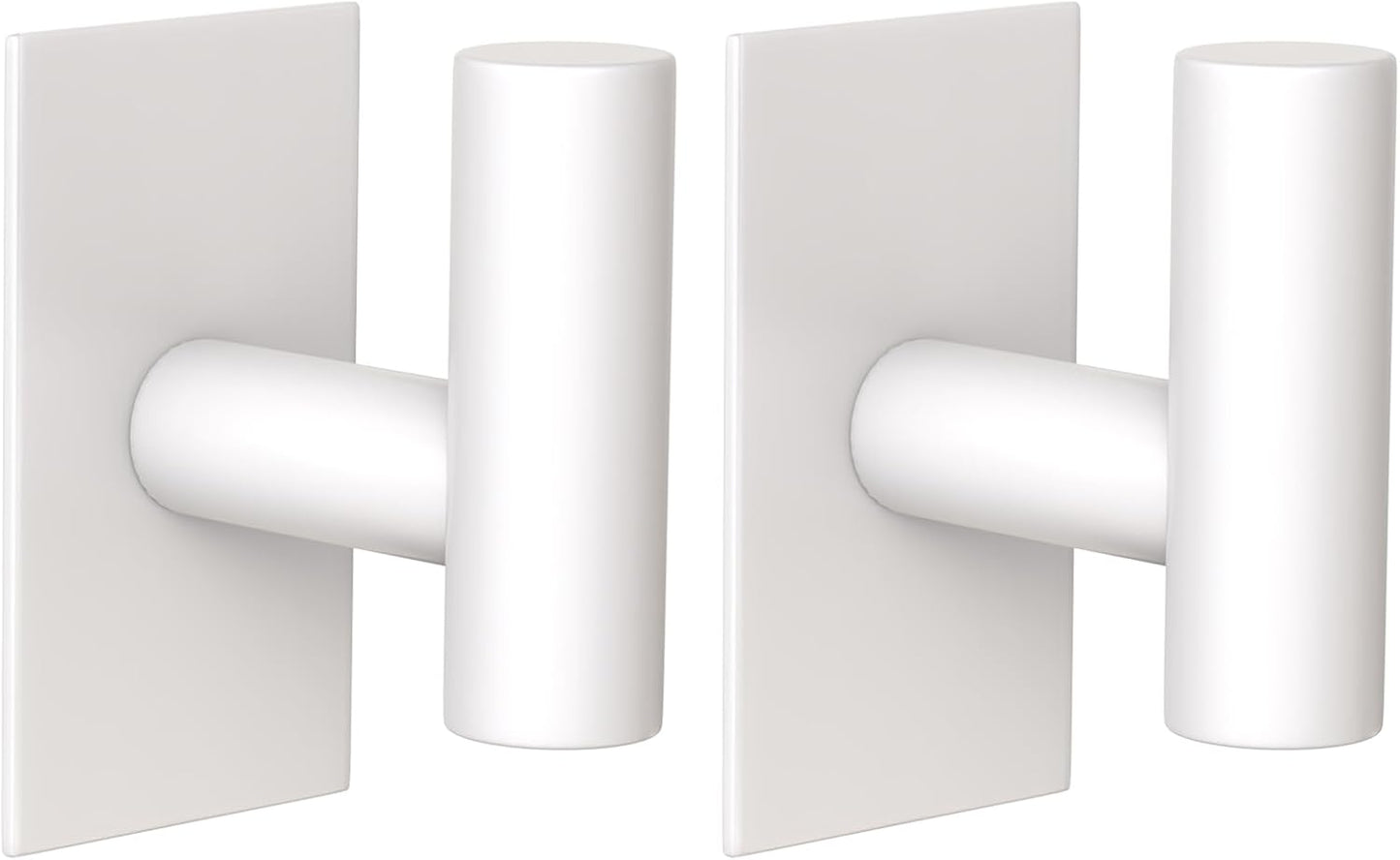 VAEHOLD Wall Towel Hooks, Heavy Duty Sticky Holder Waterproof Towel Hooks for Hanging Coat, Clothes, Closet Hook Wall Mount for Kitchen (White, 2 Pack)