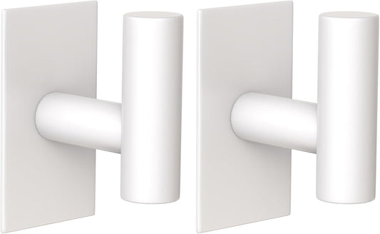 VAEHOLD Wall Towel Hooks, Heavy Duty Sticky Holder Waterproof Towel Hooks for Hanging Coat, Clothes, Closet Hook Wall Mount for Kitchen (White, 2 Pack)