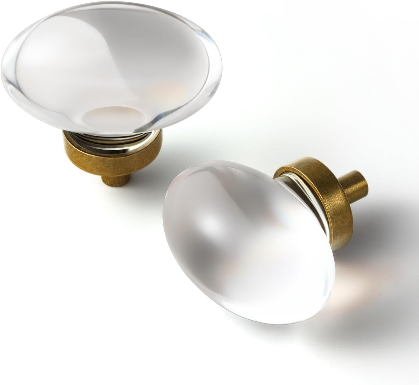 Goo-Ki White Crystal Cabinet Handles-Zinc Alloy Base with Acrylic Knobs,6 Pack