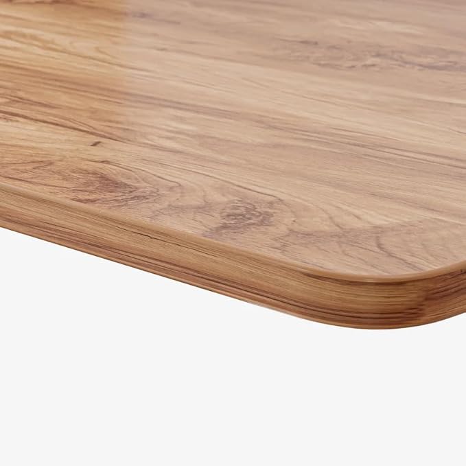 FEZIBO 48 x 24 Inch Whole-Piece Height Adjustable Standing Desk with Double Drawers, Sit Stand Desk, Stand Up Table (Send Two Packages), Light Rustic Top