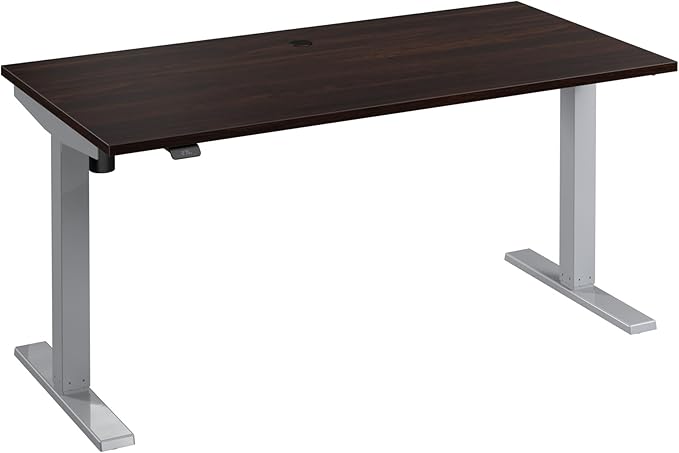 Bush Business Furniture 60-inch Electric Height Adjustable Standing Desk, Ergonomic Sit-Stand Computer Table for Home and Professional Office, Move 40 Series, Black Walnut with Metallic Gray Base