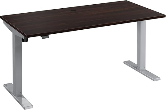 Bush Business Furniture 60-inch Electric Height Adjustable Standing Desk, Ergonomic Sit-Stand Computer Table for Home and Professional Office, Move 40 Series, Black Walnut with Metallic Gray Base