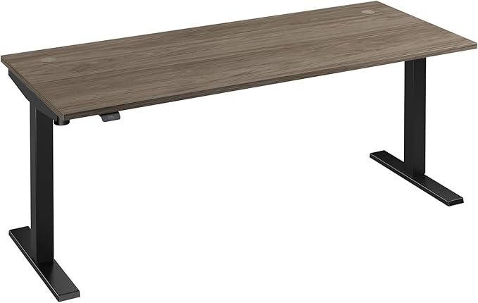Bush Business Furniture 72-inch Electric Height Adjustable Standing Desk, Ergonomic Sit-Stand Computer Table for Home and Professional Office, Move 40 Series, Modern Hickory with Black Base
