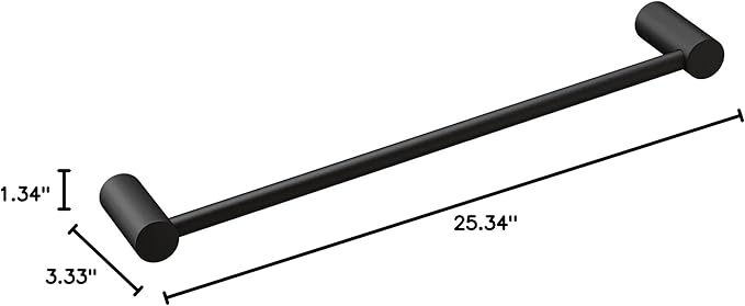 Moen Align Matte Black 24 in. Modern Towel Bar, Wall Mounted Towel Hanger, YB0424BL