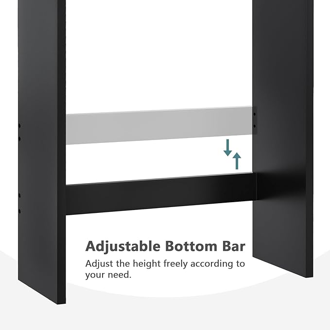 Over The Toilet Storage Cabinet, Over The Toilet Storage with Adjustable Shelf and Double Doors, Above Toilet Storage Cabinet for Bathroom Storage Over Toilet Bathroom Organizer (Black)
