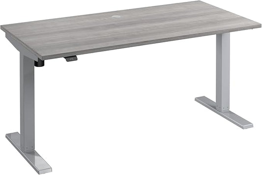 Bush Business Furniture 60-inch Electric Height Adjustable Standing Desk, Ergonomic Sit-Stand Computer Table for Home and Professional Office, Move 40 Series, Platinum Gray with Metallic Gray Base