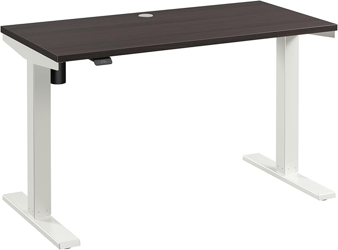 Bush Business Furniture 48-inch Electric Height Adjustable Standing Desk, Ergonomic Sit-Stand Computer Table for Home and Professional Office, Move 40 Series, Storm Gray with White Base
