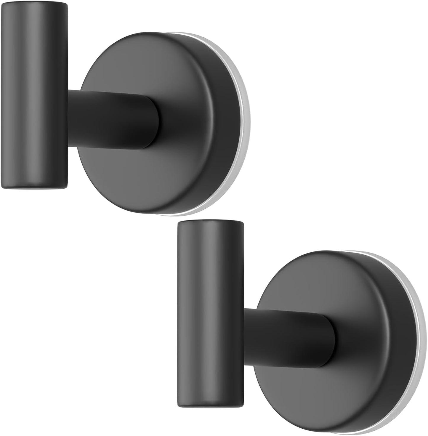 Suction Cup Hooks for Shower, Stainless Steel Towel Hooks for Bathroom Wall, Glass Door, Kitchen, Mirror, Tile, Shower Hooks for Hanging Towels, Robes, Bath Balls (2 Pack，Black)