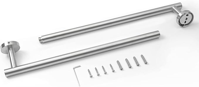 HITSLAM Brushed Nickel 31.6 Inch Towel Bar for Bathroom, SUS304 Stainless Steel Bathroom Towel Rack Wall Mounted, Modern Home Decor Bath Towel Holder with Hardware Accessories
