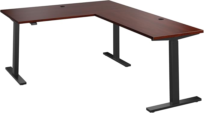 Bush Business Furniture 60-inch Height Adjustable L Shaped Standing Desk, Electric Sit-Stand Corner Computer Table, Ergonomic Office, Move 60 Series, Hansen Cherry with Black Base