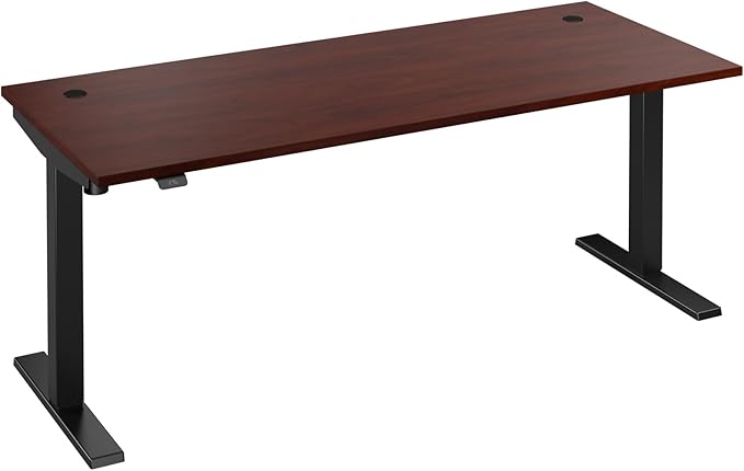 Bush Business Furniture 72-inch Electric Height Adjustable Standing Desk, Ergonomic Sit-Stand Computer Table for Home and Professional Office, Move 40 Series, Hansen Cherry with Black Base