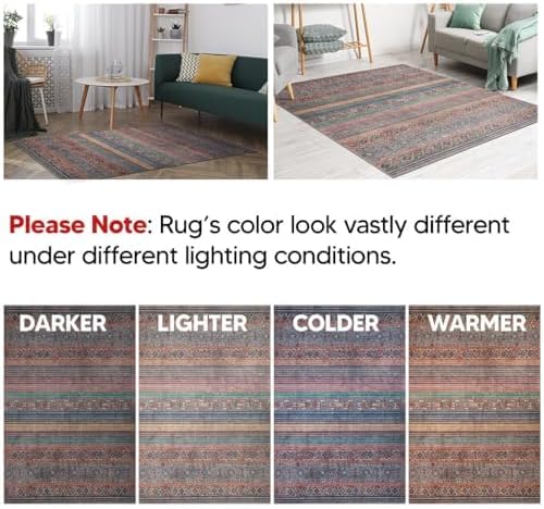 Keen Home Design 2x3 Rug - Machine Washable Entry Rug with Non-Slip Backing, Ideal for Enteryway, Kitchen, Bathroom, Laundry Room - Vintage, Easy Clean, Durable, Low Pile Rug - (2' x 3')