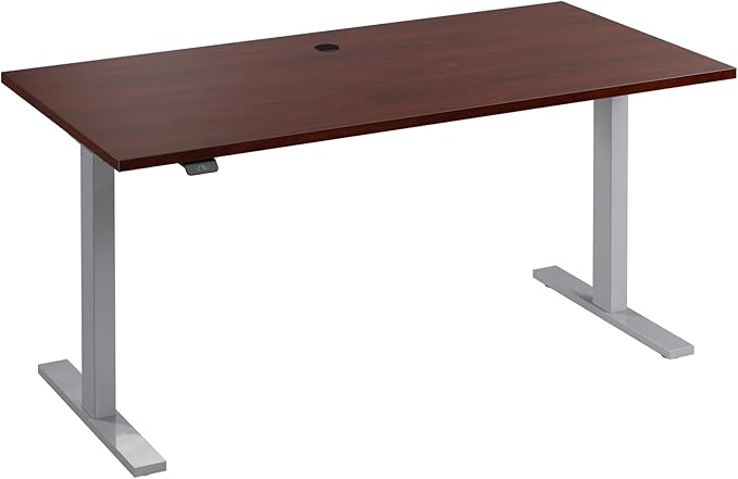 Bush Business Furniture Move 60 Series Height Adjustable Standing Desk, 60W x 30D, Hansen Cherry with Cool Gray Metallic Base