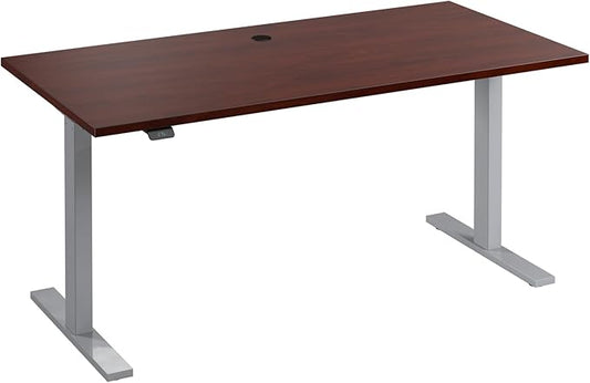 Bush Business Furniture Move 60 Series Height Adjustable Standing Desk, 60W x 30D, Hansen Cherry with Cool Gray Metallic Base
