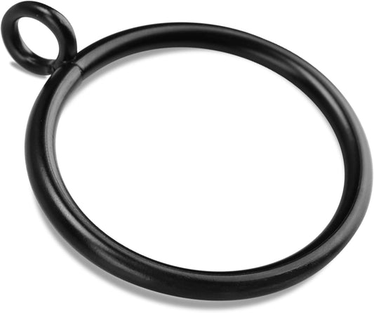 40 PCS Black Curtain Rings with Eyelet Apply for Up to 1.0 inch Curtain Rod (Black Drapery Rings)