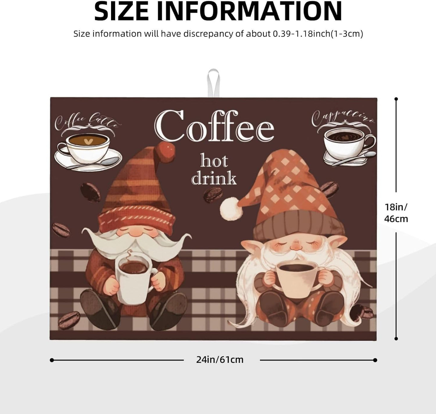 Dwarf Drinking Coffee Dish Drying Mat 18x24 For Kitchen Counter Absorbent Microfiber Dishes Pad Dish Drainer Rack Mats Fast Dry Kitchen Accessories