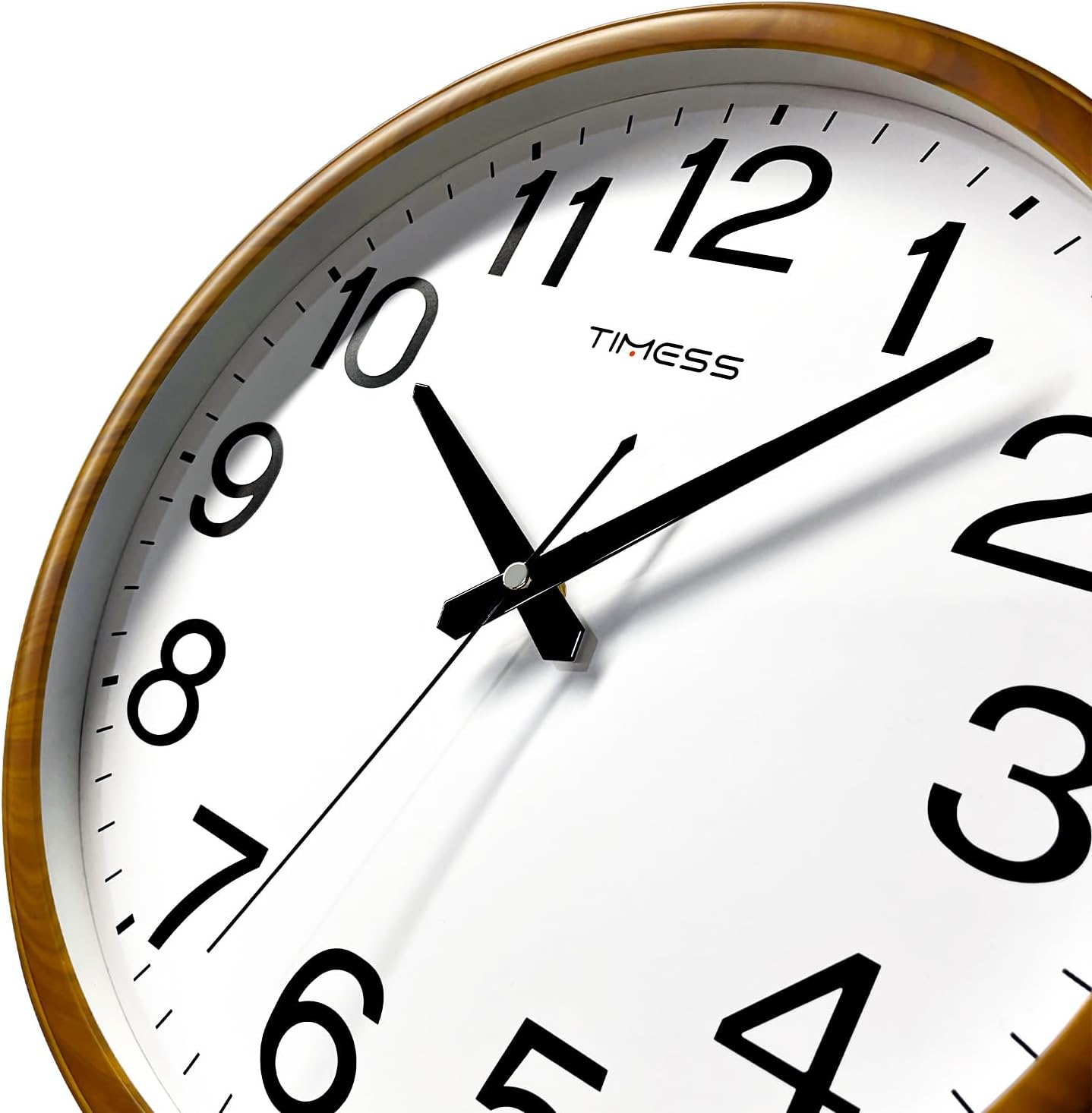 Wall Clock, Classic Wood Style Finish, 11 Inch Non-Ticking Silent Battery Operated Analog Clock, Ideal Retro Decor for Home, Bedroom, Living Room, Kitchen, Bathroom, Office(Wood Yellow)