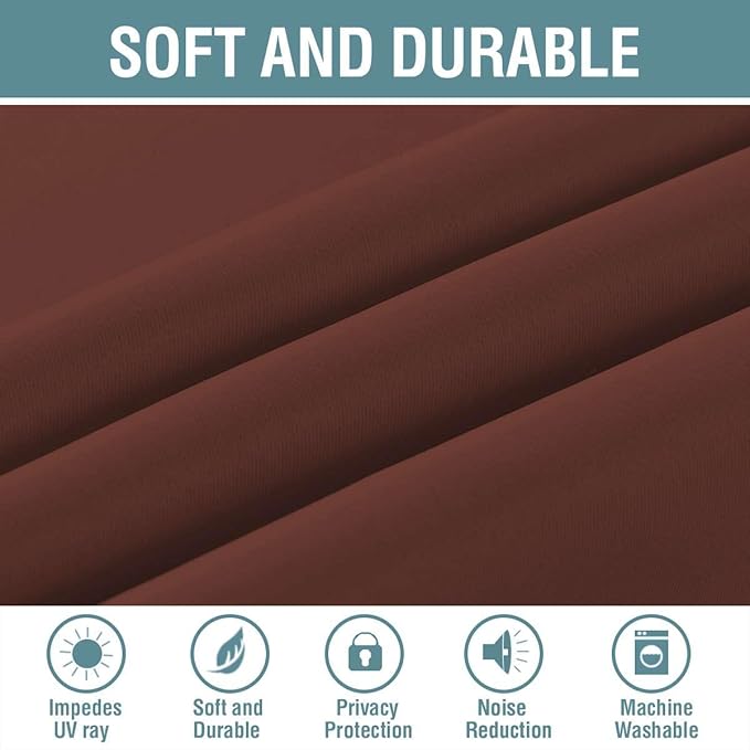 H.VERSAILTEX Blackout Curtain for Living Room Thermal Insulated Window Treatment Curtain Extra Long 96 inch Length Energy Saving Solid Grommet Top Blackout Drape, One Panel, Rust, 52" W x 96" L