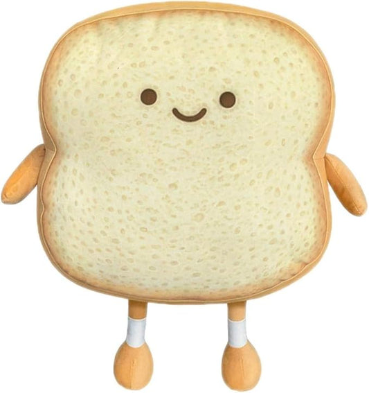 Nenalayo Toast Sliced Bread Pillow,Bread Shape Plush Pillow,Facial Expression Soft Toast Bread Food Sofa Cushion Stuffed Doll Toy for Kids Adults Gift Home Bed Room Decor (S)