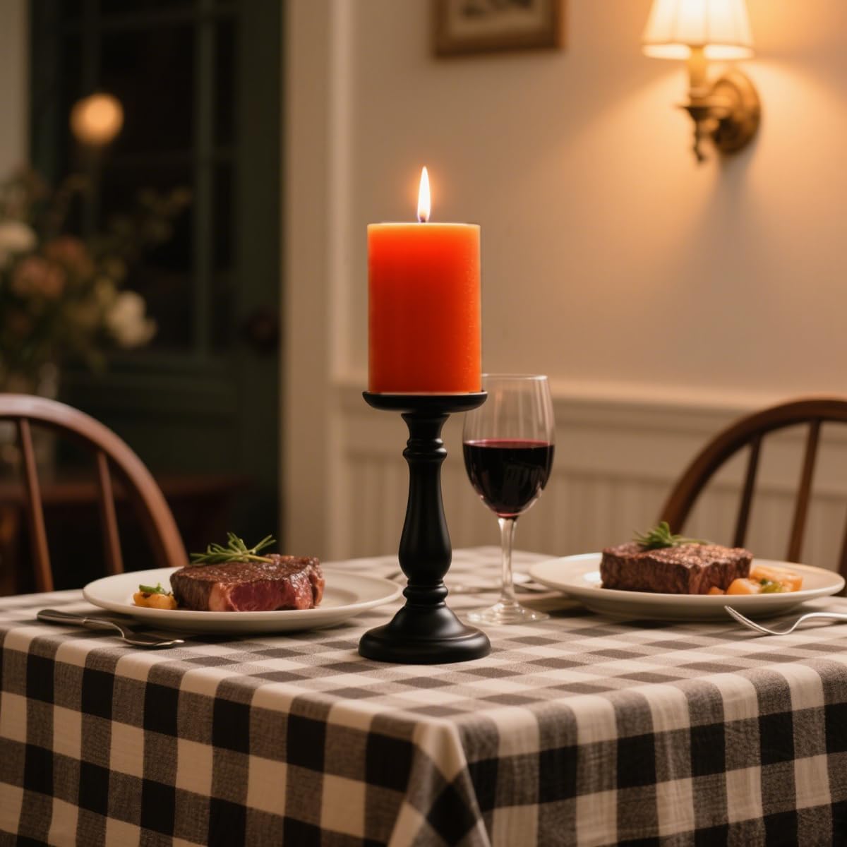 6 Packs 2.75x3.25 Inch Orange Pillar Candles, Unscented Dripless Non-Toxic Smokeless Fall Colored Autumn Cylinder Candles for Thanksgiving Home Dinner Table Decoration Emergency Power Outage