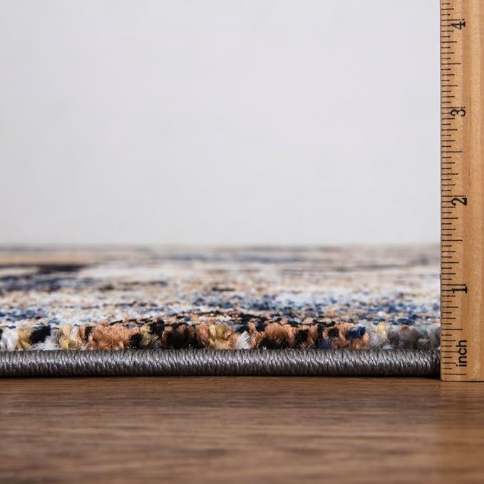 Keen Home Design Area Rugs - 2x18 Non-Shedding, Abstract Rugs for Kitchen, Living Room, Bedroom, Dining Room, Entryway - Size: 2'8" x 18', Multi