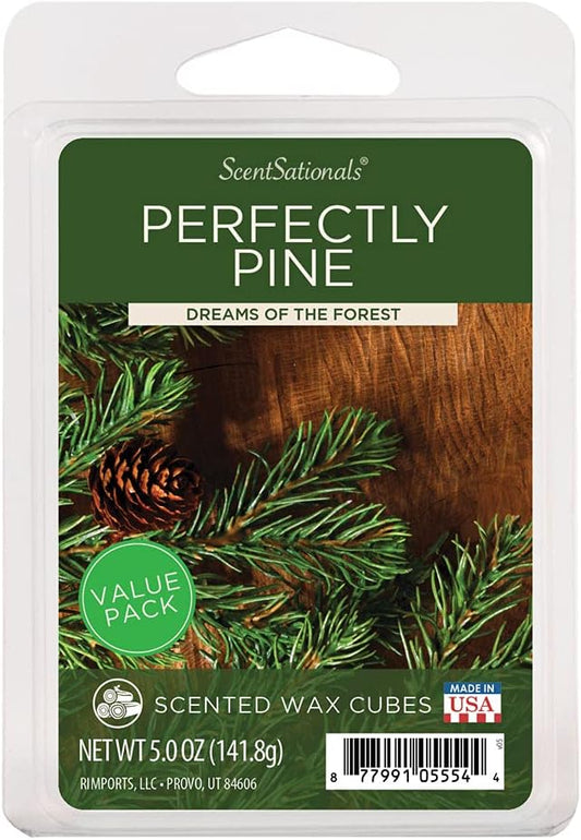 Scentsationals Wax Melts - Perfectly Pine Scented Fragrance - Wax Cubes Pack, Air Freshener, 5 oz (12 Cubes Value Pack)
