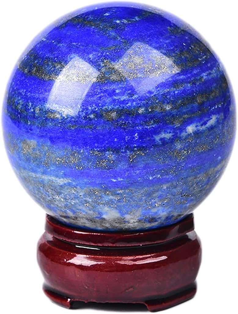 JIC Gem Extra Large Lapis Lazuli Quartz Crystal Sphere,Decorative Crystal Ball Blues Gemstone Sphere for Meditation,Office Table Decorations 100-110mm